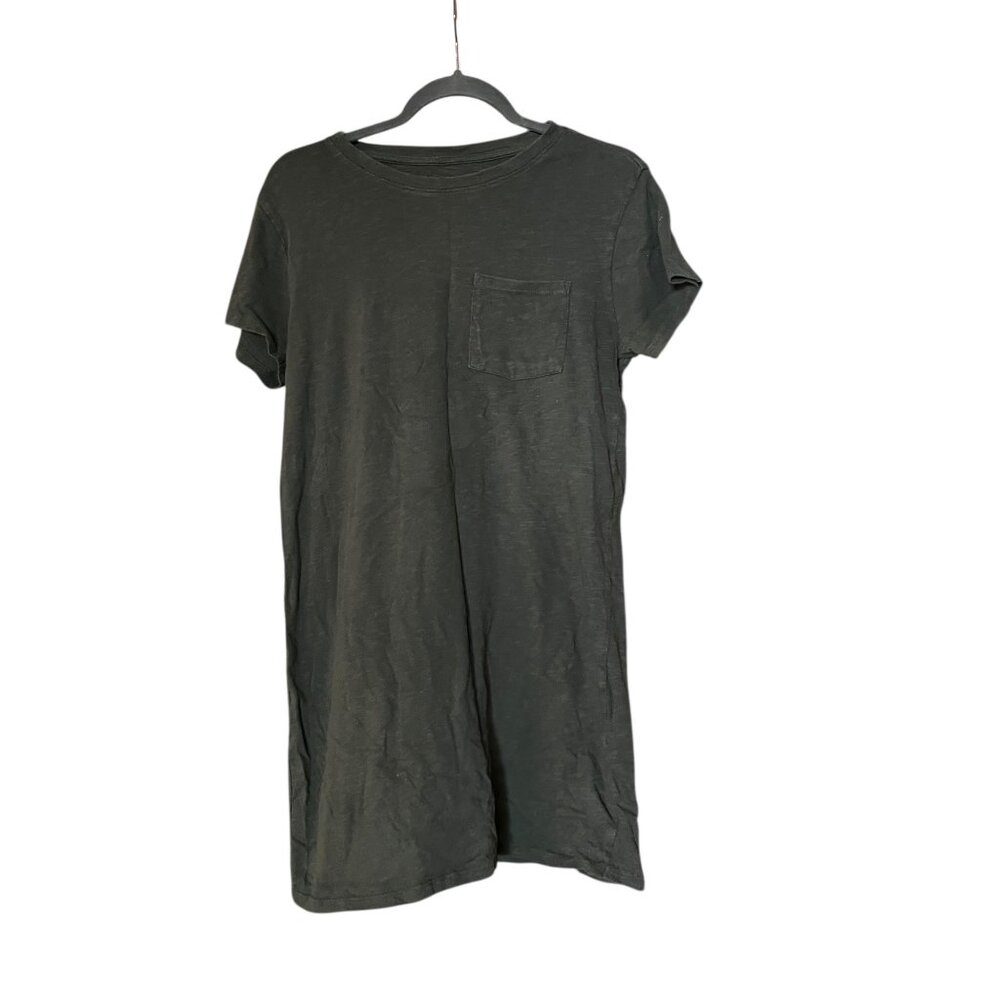 Pact Olive Green Organic Cotton Womens Short Sleeve Casual Dress Size Small